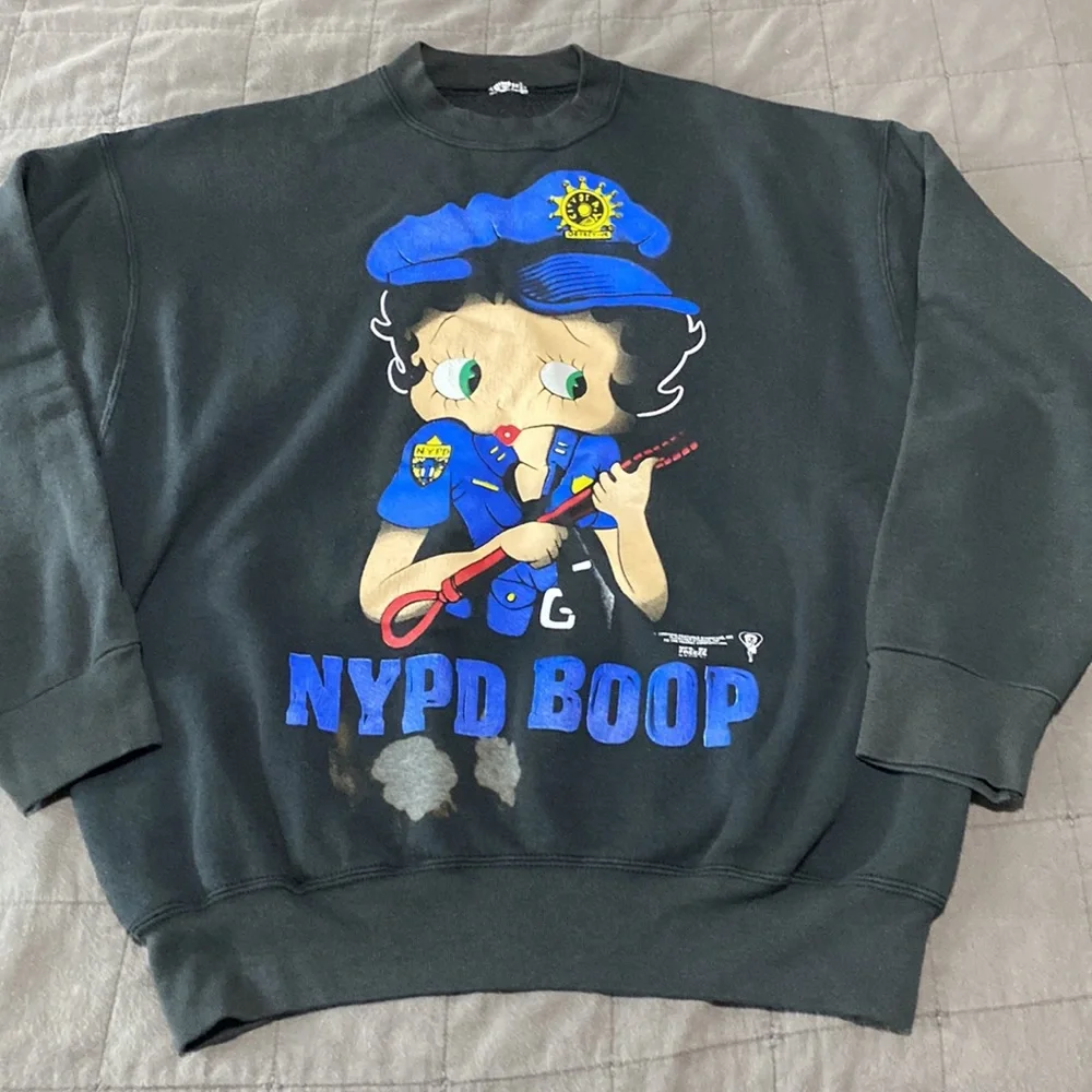 1995VINTAGE Betty Boop NYPD Sweatshirt PRICE IS FIRM!!! - Picture 4 of 6